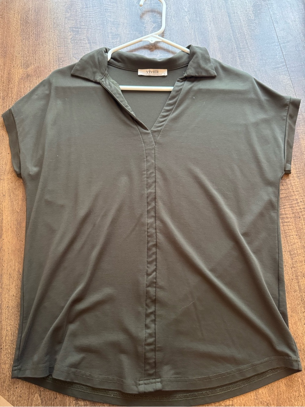 ViVIli Olive Green Crew Neck Tee